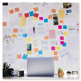 Mapa de procesos con notas adhesivas