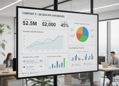 Pantalla con dashboard de KPIs